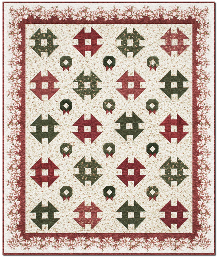 Christmas Floral Wreath Quilt Kit