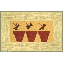 Dragonflies & Terra-Cotta Pots Pattern