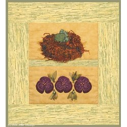 Bird Nest & Pansies Pattern