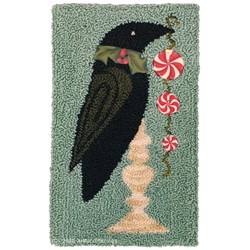 Christmas Crow Punchneedle Pattern & Buttons