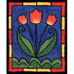 Tiffany Tulips Punchneedle Pattern & Button Pack