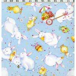 Hoppy Spring Easter Quilt  Fabric - by   Barb Tourtillotte for Clothworks