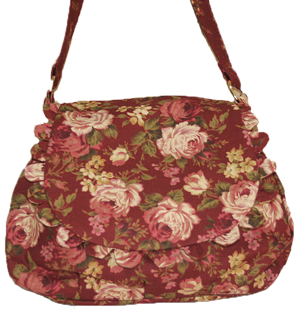 Prairie Rose - Lecien Burgundy Purse Kit