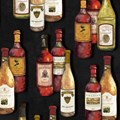 Vintage  1131-99  From Henry Glass Fabrics -Wine Bottles on Black