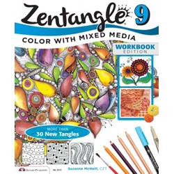Zentangle 9 - Color with Mixed Media - Workbook Edition, by Suzanne McNeill, CZT