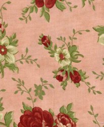 Vintage Robyn Pandolph - Fat Quarter - Folk Art Christmas III Roses - Rose