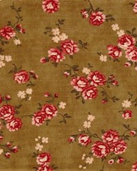 Vintage Robyn Pandolph - Fat Quarter - Folk Art Christmas III Rose Vine - Brown