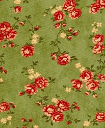 Vintage Robyn Pandolph - Fat Quarter - Folk Art Christmas III Rose Vine - Green
