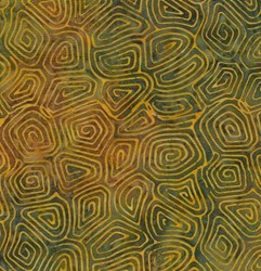 Island Batik Rose of Sharon - Fat Quarter - Yellow Green Mazes