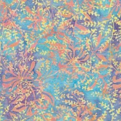 Island Batik Bright Blues and Pinks Vines