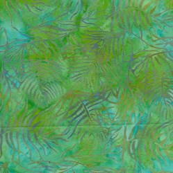 Island Batik Rose of Sharon - Fat Quarter - Blue & Green Leaves