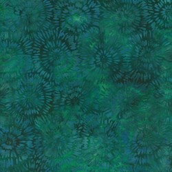 Island Batik Rose of Sharon - Fat Quarter - Sea Green Star Bursts