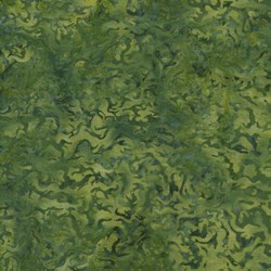 Island Batik Rose of Sharon - Green Etched Fat Quarter