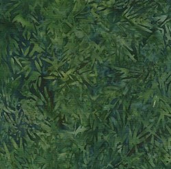 Island Batik Rose of Sharon - Fat Quarter - Green Etched Sea Leaves