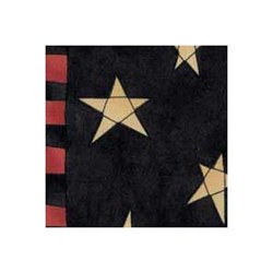 Vintage Jan Patek- Fat Quarter -Attic Treasures- Large Stars on Black
