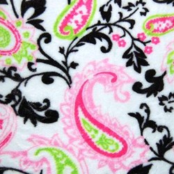 Hot Pink & Lime Paisley Cuddle Minky - 60" wide