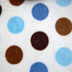 Mocha & Blue  Cuddle Jumbo Dot Minky - 60" wide