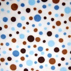 Mocha & Blue Cuddle Dot Minky - 60" wide