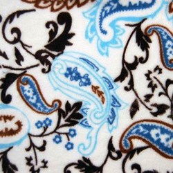 Mocha & Blue Paisley Cuddle Minky - 60" wide