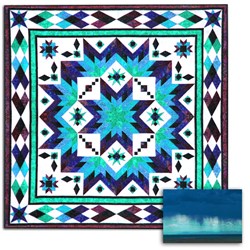 Taos (Monsoon Aquas) Block of the Month OR All at Once Queen/King Size Quilt