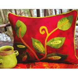 Vintage Vines Wool Applique Throw Pillow Kit