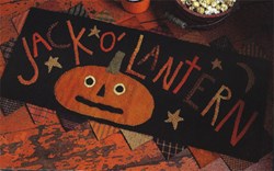 Jack O Lantern "Pumpkin Carving"  Wool Applique Kit