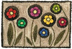 Playful Posies Punchneedle Pattern & Buttons Set