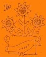 Potted Sunflower Stitchery Collection #1