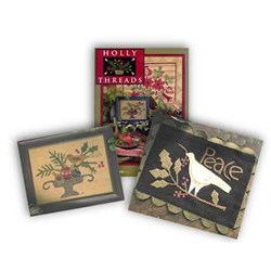 Holly Threads Book, Tidings of Peace Kit & Yuletide Treasures Kit Set