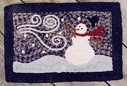 Winter Storm Hooked Rug Pattern on Monks Cloth <br>by Needl Love