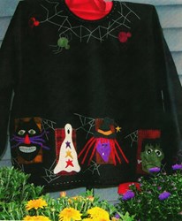 Frightful Night Wool Applique Sweatshirt by Primitive Gatherings