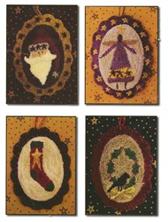 Punch Needle Christmas Ornies Patterns by Primitive Gatherings