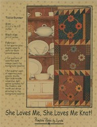 She Loves Me, She Loves Me Knot! Table Runner Pattern by Primitive Pieces by Lynda