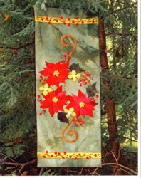 Poinsettia & Winterberries Wool Runner Applique Kit