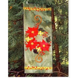 Poinsettia & Winterberries Wool Runner Applique Kit