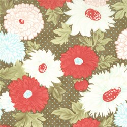 Bliss - Large Floral on Brown - by Bonnie & Camille for MODA
