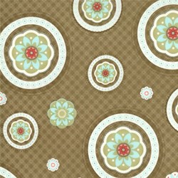 Bliss - Floral Circles on Brown - by Bonnie & Camille for MODA