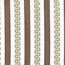 Flourish - Brown, Green & Cream Stripe