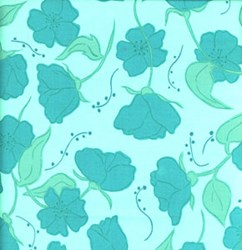 Olive Rose - Teal Florals Quilting Fabric ~  Free Spirit Fabric