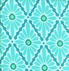 Olive Rose - Emerald Floral Diamonds Quilting Fabric ~  Free Spirit Fabric