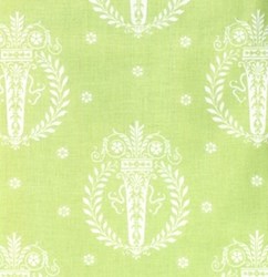 Picnic Parade Quilt Fabric - Green with Cream Medallions