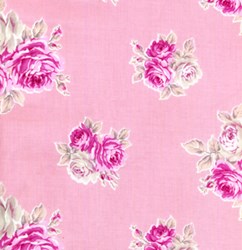 Picnic Parade Quilt Fabric - Pink with Rose Clusters