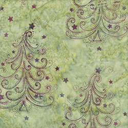 Hoffman Bali Batik - Mint Trees