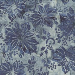 Hoffman Bali Batik - Smoke with Poinsettas