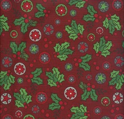 Holly Jolly - Berries on Red - Fat Quarter - by Jen Allyson of My Mind's Eye for Riley Blake Fabrics