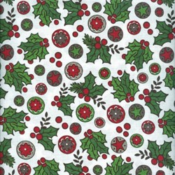 Holly Jolly - Berries on White -Fat Quarter -  by Jen Allyson of My Mind's Eye for Riley Blake Fabrics