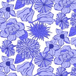Isabella - Blue Floral on White - by Lila Tueller Designs for Riley Blake Designs