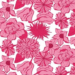 Isabella - Pink Floral on White - by Lila Tueller Designs for Riley Blake Designs