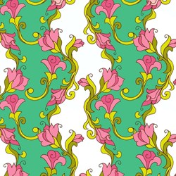 Isabella - Dark Aqua Wide Floral Stripe - by Lila Tueller Designs for Riley Blake Designs