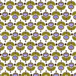 Isabella - Blue Flowers on White - by Lila Tueller Designs for Riley Blake Designs
